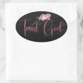 Sticker Ovale Confiance à Dieu (Sac)