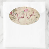 Sticker Ovale Confiance à Dieu (Sac)