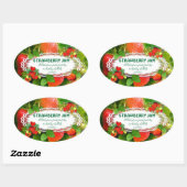 Sticker Ovale Confiture aux fraises (Feuille)