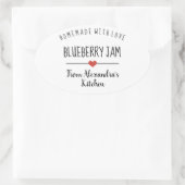 Sticker Ovale confiture de bleuet simple blanc fait maison avec  (Sac)