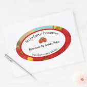 Sticker Ovale Confiture de fraises ou de biscuits fabriqués mais (Enveloppe)