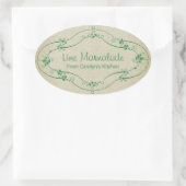 Sticker Ovale Confiture Simple Jam Marmelade  Linge Rustique (Sac)