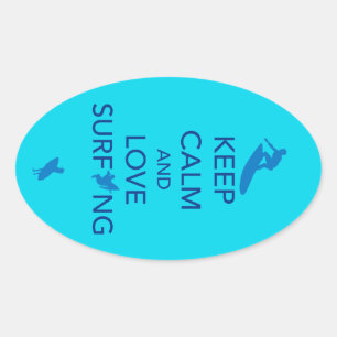 Sticker Ovale Conserver le calme et l'amour Sélections de cadeau