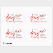 Sticker Ovale Considérant de vacances, Red Lace (Feuille)