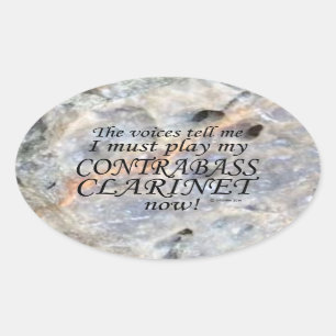 Sticker Ovale Contrabass Clarinet Voices Dire Doit Jouer Oval St