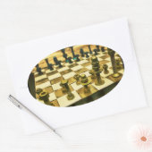 Sticker Ovale Cool Chess Board with Nuts and Bolts (Enveloppe)