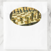 Sticker Ovale Cool Chess Board with Nuts and Bolts (Sac)