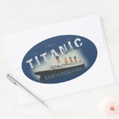 Sticker Ovale Cool Distressed Texte Personnalisé Titanic (Enveloppe)