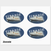 Sticker Ovale Cool Distressed Texte Personnalisé Titanic (Feuille)