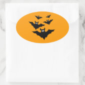 Sticker Ovale Cool mignon chauves chauves-souris Black Flying Ha (Sac)