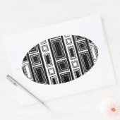 Sticker Ovale Cool moderne noir et blanc rectangle design (Enveloppe)