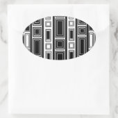 Sticker Ovale Cool moderne noir et blanc rectangle design (Sac)