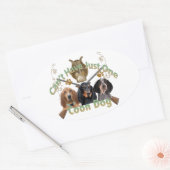 Sticker Ovale Coon Chien ne peut pas en avoir un seul (Enveloppe)