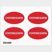 Sticker Ovale Copenhague Danemark (Feuille)