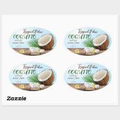Sticker Ovale Coquito Coconut Tropical (Feuille)