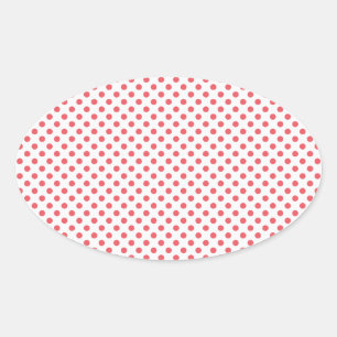 Sticker Ovale Coral rose Pois par Shirley Taylor