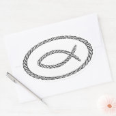 Sticker Ovale Corde Ichthus Style Euro (Enveloppe)