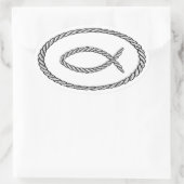 Sticker Ovale Corde Ichthus Style Euro (Sac)