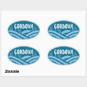 Sticker Ovale Cordova Alaska Outdoors (Feuille)