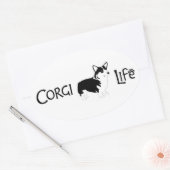 Sticker Ovale Corgi (Enveloppe)