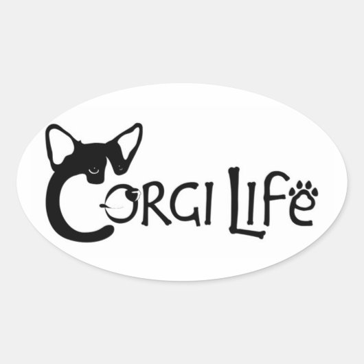 Sticker Ovale Corgi Life (Devant)
