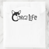Sticker Ovale Corgi Life (Sac)