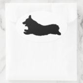Sticker Ovale Corgi Silhouette - Exécution (Sac)