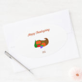 Sticker Ovale Cornucopie de Thanksgiving (Enveloppe)