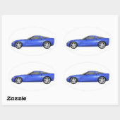 Sticker Ovale Corvette bleue : (Feuille)