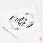 Sticker Ovale Costumes et cocktails Halloween Masquerade Bash (Enveloppe)