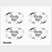 Sticker Ovale Costumes et cocktails Halloween Masquerade Bash (Feuille)