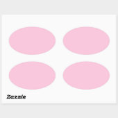 Sticker Ovale Coton bonbon rose (Feuille)