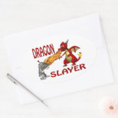 Sticker Ovale Couche de dragon (Enveloppe)