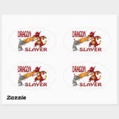 Sticker Ovale Couche de dragon (Feuille)