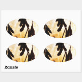 Sticker Ovale Coucher de soja (Feuille)