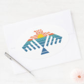 Sticker Ovale coucher de soleil (Enveloppe)