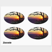 Sticker Ovale coucher de soleil de Rockhampton (Feuille)