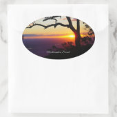 Sticker Ovale coucher de soleil de Rockhampton (Sac)