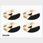 Sticker Ovale Coucher de soleil de Sea Gull (Feuille)