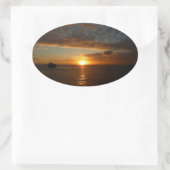 Sticker Ovale Coucher de soleil sur la mer II (Sac)