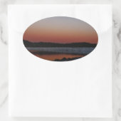Sticker Ovale Coucher de soleil sur le lac Arrowhead (Sac)