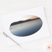 Sticker Ovale Coucher de soleil sur le lac Arrowhead (Enveloppe)