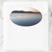 Sticker Ovale Coucher de soleil sur le lac Arrowhead (Sac)