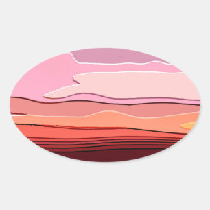 STICKER OVALE COUCHERS DE SOLEIL