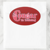 Sticker Ovale Cougar en formation (Sac)