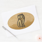 Sticker Ovale Couleur du symbole de hibou (Enveloppe)