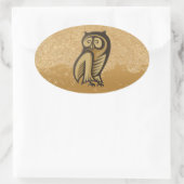 Sticker Ovale Couleur du symbole de hibou (Sac)