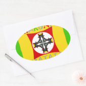 Sticker Ovale Couleur Rasta rouge or vert (Enveloppe)