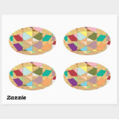 Sticker Ovale Couleurs Abstraites éclatement du soleil (Feuille)