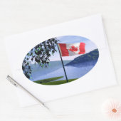 Sticker Ovale Couleurs canadiennes (Enveloppe)